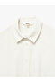Linen Blend Short Sleeve Classic Collar Crop Shirt - 5