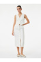 Standard Waist Pocket Slit Detailed Midi Buttoned Pencil Skirt