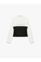 Slim Fit Long Sleeve Shirt with Corset Detail Using Two Different Fabrics - 4