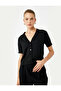 Buttoned Short Sleeve V Neck Knitwear Cardigan - 2