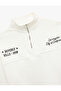Raised Long Sleeve Back Printed Half Zip Sweatshirt - 5