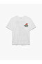 Cotton Short Sleeve Crew Neck Back Floral Print T-Shirt - 4