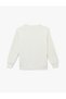 Fleece-Lined Long Sleeve Bow Crew Neck Oversized Sweatshirt - 4
