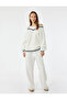 Fleece-Lined Line Detailed Long Sleeve Double Collar Comfortable Fit Sweatshirt - 2