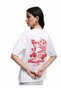 Short Sleeve Crew Neck Cotton Oversize T-Shirt with Strawberry Print on the Back - 3