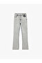 High Waist Slim Fit Spanish Leg Denim Trousers - Flare Jeans - 4