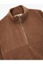 Oversize Long Sleeve Half Zip Hooded Fleece Sweatshirt - 5