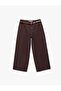 Cotton Wide Leg Belted Crop Pants - Wide Leg Jeans - 4