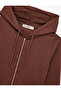 Hooded Zippered Long Sleeve Modal Blend Crop Sweatshirt - 5