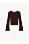 Long Spanish Sleeve V-Neck Buttoned Wrap Cardigan - 4
