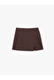 Slit Detailed Zippered Standard Waist Viscose Blended Mini Short Skirt - 3
