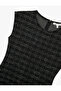 Crew Neck Sleeveless Tweed Mini Dress - 5