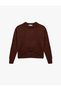 Long Sleeve Crew Neck Asymmetric Cut Sweater - 4