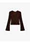 Long Spanish Sleeve V-Neck Buttoned Wrap Cardigan - 3