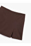 Slit Detailed Zippered Standard Waist Viscose Blended Mini Short Skirt - 5