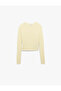 Long Sleeve Crew Neck Slim Fit Textured Knitwear Crop Sweater - 3