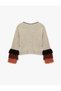 Multi-Colored Tassel Long Sleeve Crew Neck Knitwear Sweater - 4
