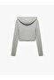 Hooded Zipper Viscose Blend Slim Fit Long Sleeve Crop Cardigan - 4