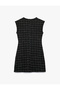 Crew Neck Sleeveless Tweed Mini Dress - 4