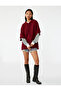 Wide Short Sleeve Hooded Hair Braid Textured Knitwear Oversize Poncho