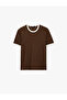 Short Sleeve Crew Neck Tok Fabric Color Contrast Cotton Slim Fit T-Shirt