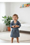 4 Layer Muslin Bathrobe – 100% Organic Cotton - Indigo - 5