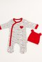Aki Fashion Kids Girl Newborn Baby I Love Mom Dad Printed Jumpsuit - 3