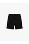 Viscose Blend Zippered Pocket Detailed Waist Lace-Up Sports Shorts - 3