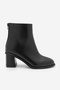 Women's Pointed Toe Back Zipper Stitching Detail Thick Heeled Boots Atirya Black - 3
