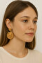 Wicker Round Earring Set – Green, Orange and Brown - 5