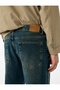 Regular Waist Cotton Vintage Straight Fit Jean Trousers - 3