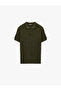 Regular Fit Short Sleeve Cotton Textured Button Polo Neck Knitwear T-Shirt - 3