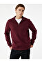 Long Sleeve Ribbed Basic Half Zip Sweatshirt - 2