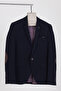 3116 LCS Men's Navy Stretch Fabric Cotton Fabric Slim Fit Sports Blazer Jacket - 4