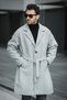 Layun Men's Belted Oversize Relaxed Fit Cashmere Coat - 5