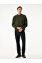 Textured Long Sleeve Basic Crew Neck Sweatshirt