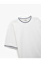 Cotton Piping Crew Neck Short Sleeve Basic School T-Shirt - 5