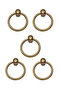 5 Pcs Ring Pendulum Furniture Handle Set - Single Screw - 60 mm Antique Yellow Cabinet and Drawer Handle