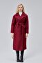 Burgundy Boucle Cashmere Oversize Coat - 4