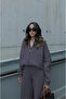 Women's Winter 3-Thread Oversized Fit Bomber Jacket Tracksuit Set - 2