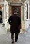 Men's Black Regular Fit Buttoned Pocketed Winter Lined Classic Black Long Cashmere Coat - 7