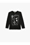 Printed Long Sleeve Crew Neck Cotton T-Shirt