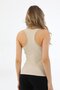 Women's Cotton Lycra Athlete Strappy Undershirt Beige - 5