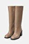 Taylor Mink Color Side Zipper, Thin Faux Fur Lining Blunt Toe Women's Heeled Boots - 7