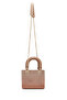 Women's Beige Long Strap Stone Mini Evening Dress with Handbag 25Abd2950Ts - 6