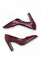 Burgundy Patent Leather Shoes Heeled Casual Shoes Comfortable Heeled Shoes - 2