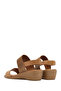 Women's Tan Wedge Heeled Shoes Genuine Leather Sandals 25Sfd150914 - 5