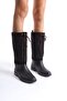 Mbtb2029-Kh Women's Lace Detailed Brown Rain Boots - 2