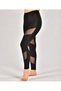 Women's Black High Waist Tulle Detailed Slimming Sports Tights Slim Fit Lycra Flexible Long Tights - 8
