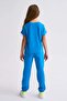 Organic Blue Sweatpants Girl's Lace-up Two-Pocket - 5